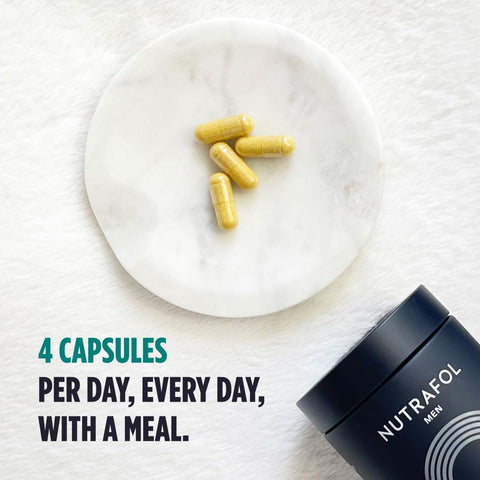 Nutrafol Men’s Hair Growth Supplement | Thicker, Stronger Hair - 120 Capsules